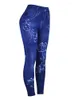 Leggings femme taille haute dames extensible imprimé fleuri femmes élégantes jegging bleu faux jean vêtements décontractés crayon pantalon