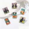 Épingles Broches Punk Tarot Carte Épingles En Émail Chat Noir Femmes Soleil Lune Badge Épinglette Veste Sac À Dos Accessoires Cadeau Amis Bijoux Dhwtf