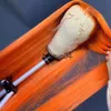 Mänskligt hår Kapslösa peruker 32 34 tum orange ingefära spetsarfront peruk mänskligt hår 13x4 kroppsvåg spets fram peruk före plockade färgade mänskliga hår peruker för kvinnor x0802