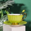 Cups Saucers British High-Quality Coffee Porcelain Butterfly Flower Teacup Saucer Set Afternoon Tea Time Ceramic Cup Gift Girltableware