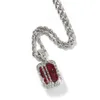 Mens Ruby Pendant Necklace Gold Chain Fashion Hip Hop Halsband smycken med skåp hängande 5 utbytbara ädelstenar