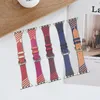 For apple watch strap Small waist strap New colorful lines leather watch strap apple IWatch 1~8se strap38/40/41mm/42/44/45mm
