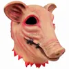 Party Masks 2022 Scary Mask Pig Head Mask Latex Full Head Headgear Halloween Realistic Biochemical Evil Monster Animal Scary Costume Party J230807