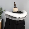 Écharpes véritable naturel véritable fourrure écharpe chaud femmes manteau chapeau garniture col droit hiver mode luxe grande taille châle