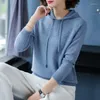 Vrouwen Truien Kasjmier Gebreide Truien Vrouw Trui Hooded Koreaanse Stijl Mode Trui Vrouwelijke Wollen Gebreide Kleding Tops 5079