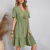 Casual klänningar Stylish Midi Dress Fashion Outfits Women Pullover Wear Summer Beach