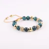 Strand Hoge Kwaliteit Luxe CZ Pave Ball Natuursteen Apatite Custom Vrouwen Sieraden Macrame Armband