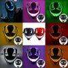 Party Maskers Halloween LED Venom Masker Gloeiende Horrible Witte Mond Grappige Volledige Gezicht Kleur Maskerade Cosplay Bar Spookhuis Party decor J230807