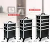 Valises Professionnel 2/3/4 Couches Trolley Maquillage Valise Portable Cosmétique Bagages Boîte Ongles Tatouage Broderie Beauté Boîte À Outils