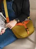 Akşam çantaları vintage tasarımcı tuval gerçek deri kadın açık sıradan basit kontrast kişilik küçük omuz crossbody