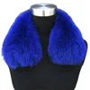 Sciarpe Collo in vera pelliccia Sciarpa Donna Uomo Super lusso Fluffy 55cm Scialle naturale Avvolgere Giacche invernali Cappuccio Trim strisce Nero