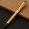 Fountain Pens Vintage Jinhao 5000 Lüks Metal Pen Orangegold Güzel Ejderha Doku Oyma Effmbent Ofis İş Hediyesi 230807