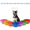 Multicolors Silicone Pet Ciotola pieghevole Utensili a scomparsa Ciotola Cucciolo Fontanella Portatile da viaggio all'aperto Ciotole Moschettone TH1028