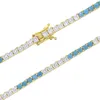 Bracelets de liaison accessoires de bijoux 4 couleur géométrique CZ Bracelet rose Green Blue Stone d'or plaqué avec 17 cm et 19 cm
