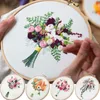 Kinesiska stilprodukter Flower Bouquet DIY Brodery Needwork Cross Stitch with Frame For Nybörjare Swing Art Målning Hantverk Decoration Gift R230804