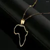 Colares com Pingente de Aço Inoxidável Colar de Mapa Africano Ornamentos de África Tradicional Étnico Hipérbole Jóias de Natal