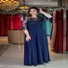 Mother of The Bride Formal Dresses Evening Plus Size Gorgeous Lace and Chiffon Half Length Sleeves Blue Mother of The Bride Dresse328C