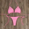 Yoga Outfit Sexy Women Summer Swimwear Bikini Set Bra Tie Side G-String Thong Beach E Suit Swimsuit Bathing Swimming