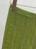 Kvinnors tröjor Kvinnors tröja 2023 Vår- och sommarmetallring spänne rund hals fast färg stickad tröja / byxor