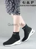 SURES BUTS SKÓRY Wkładki Women Sneakers High Top Sock Buty Wedge 8 cm platforma High Causal Fashion Wygodna autoryzowana marka Włoch J230807