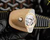 Orologio da uomo con diamanti di design Orologio da polso per auto sportive Meccanico automatico svizzero Riserva di carica Cristallo di zaffiro PVD Cassa in oro rosa 18 carati Impermeabile