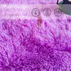カーペット用のふわふわした敷物寝室の紫色のかわいい子供ルームマット長い髪の柔らかいぬいぐるみリビングルームカーペットモダンデコレーション230804