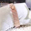 Wristwatches High Quality Japanese Movement Luxury Full Diamond Watches For Women Rose Gold Wristwatch Waterproof Dress Ladies Watch 230807