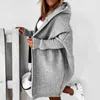 Women's Knits Tees S-XL 11 Colors Mid-length Loose Batwing Sleeve Hooded Cardigan Soft Warm Sheep Wool Autumn Winnter Women Sweaters 230804