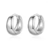 Boucles d'oreilles créoles 925 en argent Sterling polissage petit cercle pour femmes et hommes Style coréen bijoux fins SCE552