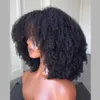 Perucas sem tampa de cabelo humano afro crespo encaracolado 13x6 frente do laço perucas de cabelo humano para mulheres negras 4x4 peruca de fechamento do laço com franja brasileiro 180 densidade cabelo remy x0802