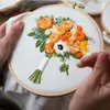 Chinese Style Products Flower Bouquet DIY Embroidery Needlework Cross Stitch with Frame for Beginner Swing Art Painting Handicraft Decoration Gift R230804