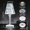Diamond Table Lamp Led Eye-Protection Reading Lamp Crystal Projection Desk Lamp USB Touch Sensor Night Light Fixtures Party Gift HKD230807