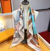 Designer High Quality Twill Real Silk Scarves Luxury Brand Letter Print Classics Pattern Square Scarf Women Summer Beach Headband Fashion Accessories Size 9090cm R