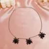 Pendentif colliers exagérer araignée collier pour femmes hommes rétro gothique col noir chaîne accessoires à la mode Halloween cadeaux 2023