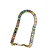Tour de cou personnalité couleur Zircon Style court peut être tiré Bracelet réglable mode tempérament clavicule chaîne bijoux pour femmes