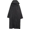 Hommes Trench Coats Automne Mode Mince Cape Noir Foncé Personnalisé Marque Longue À Capuche Lâche Imperméable Sur Genou Manteau 230804