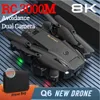 Q6 GPS DRONE 8K PROFESIONAL HDデュアルカメラ5G WIFI FPV障害物航空写真空中写真Quadcopter RC Helicopter 3000M HKD230807