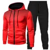 Men's Tracksuits 2023 Autumn Winter Men Polka Dot Zipper Hooded Sweatshirt Casual Sportswear 2 Piece Set Plus Velvet