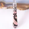 Collane con ciondolo Gioielli Colonna esagonale 10x60MM Perline in pietra naturale Rosa con rodonite nera per collana 1 pezzo RK251