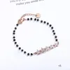 Charmarmband Rostfritt stålstjärna armband för kvinnor svart kristallpärled kedja flicka mode smycken pulsera 2023