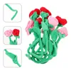 Dekoracyjne kwiaty pluszowe róży zginane łodygi ślubne dekoracje kwiatowe giętki bukiet zabawki sztuczna domowa panna młoda