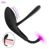 Massager 3 in Cockring Vibrator for Couple Strap on Penis Ring Men Cock Extender Lock Women Clitoris Stimulator Plug Anal Beads