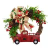 Decoratieve Bloemen Kerstmis Rode Vrachtwagen Krans Drie Boog Decoraties Deur Opknoping Decoratie Halloween