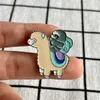 Pins Brooches Creativity Cartoon Cute Llama and Sloth Emblem Enamel Brooch Lapel Pin Collar Pin Man Woman Backpack Lapel Brooch Party Gift HKD230807