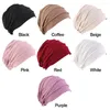 Berets Soft Head Cap Hat Elastic Cloth Muslim Scarf Ruffle Women Breathe Chemo