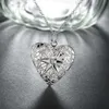 Nuovo argento sterling 925 romantico modello cuore cornice per foto ciondolo collana per le donne regalo di festa gioielli da sposa festa di moda L230704