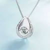 KOFSAC Neue Mode 925 Sterling Silber Halsketten Für Frauen Exquisite Tanzen Stein Wasser Tropfen Anhänger Schmuck Mädchen Geburtstag Geschenk L230704