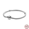 Pur S925 Argent Pandora Bracelet DIY Perles De Mode Classique Bracelet Brillant Coeur Boucle Serpent Os Chaîne Fit Original Charme DIY Exquis Cadeau