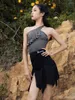 Стадия Wear Girls 'Summerless Tops Tops Tassel Split Skirts Training Suit Дети Латинское танцевальное платье Samba Chacha одежда DN15646