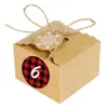 Decorazioni natalizie Confezione regalo Calendario arrivi Caramelle Conto alla rovescia Carta kraft